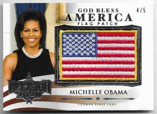 2020 20 Decision Preview Michelle Obama God Bless America Flag Patch Card /5