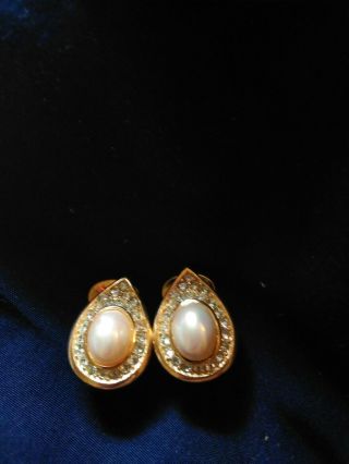 Christian Dior Gold Clip On Earrings