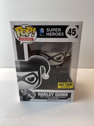 Funko Pop Heroes 45 Harley Quinn Black And White Hot Topic Exclusive Vaulted