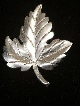 Vintage Tiffany & Co Sterling Pin/brooch - Maple Leaf W/ Satin Finish 5973