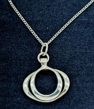 Vintage David Andersen Modernist Sterling Silver Pendant Necklace Norway