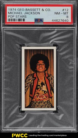 1974 Geo.  Bassett & Co.  Pop Stars Michael Jackson 12 Psa 8 Nm - Mt