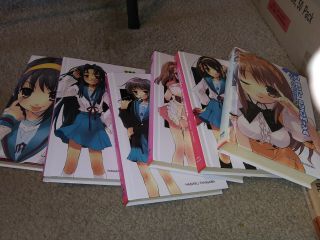 Haruhi Suzumiya Hardcover Novels Complete Series (faded Spines)