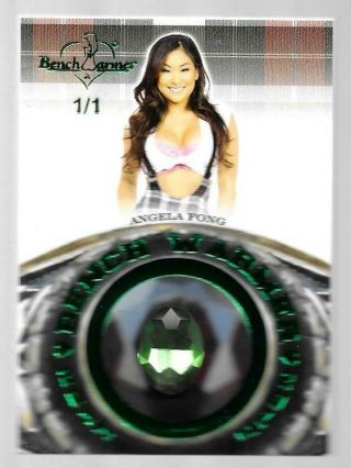 2020 Benchwarmer Hot 4 Teacher Angela Fong 1/1 Class Ring Card Green Emerald