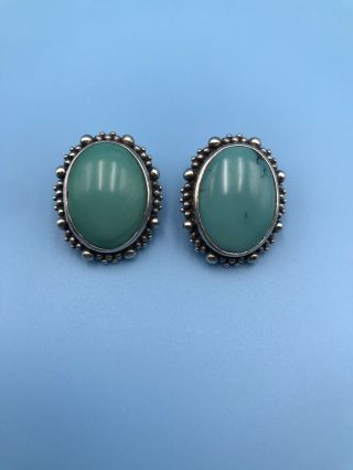 Stephen Dweck 925 Sterling Silver Oval Turquoise Stone Earrings