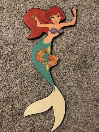 Ariel Little Mermaid Wood Cut - Out Wall Hanging By The Walt Disney Co.