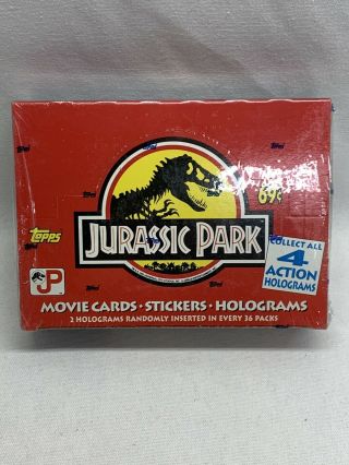 1992 Vintage Topps Jurassic Park Movie Trading Cards Factory Box 36 Packs