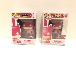 Funko Pop Batgirl And Batman Breast Cancer Awareness Pink Target Exclusive