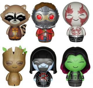 Guardians Of The Galaxy Dorbz Set: Rocket,  Groot,  Drax,  Gamora,  Star - Lord,  Ronan