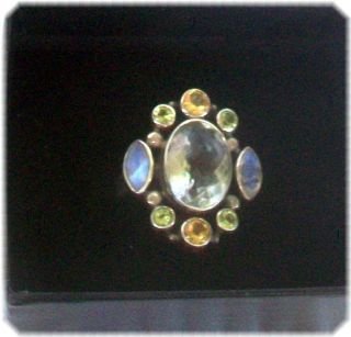 Vintage Signed Nb Nicky Butler Gemstone Ring India 925 Sterling Size 8 Designer