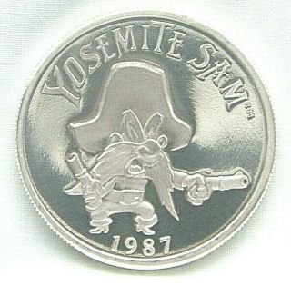 Yosemite Sam W/ Six Shooters -.  999 Silver Coin W/ Certificate Of Authenticity.