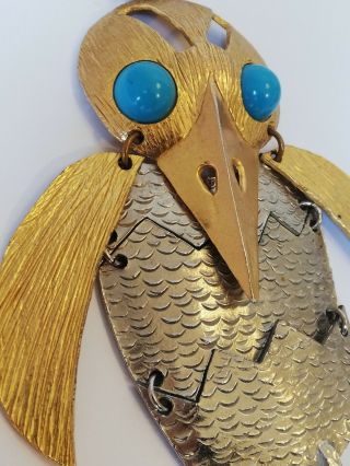 Vintage 1970s Kenneth Lane Oversized Bird Necklace Designer Costume Jewellery 2