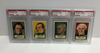 (4) 1952 Topps Look N See Cards 14 Psa 6 And 18,  65,  71 Psa 6.  5