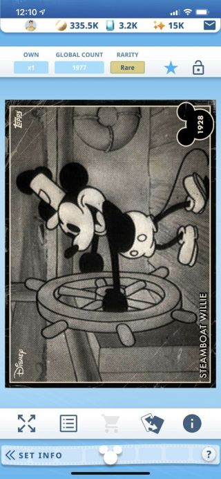 Topps Disney Collect Vintage Mickey " January Gold Vip " •digital Card•