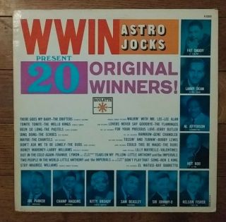 Wwin Astro Jocks 20 Winners Lp V/a Roulette Records Baltimore Radio Dj