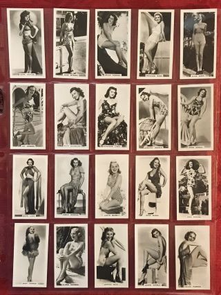 1939 Carreras - Glamour Girls - Full 54 Card Set - Pin Up Bathing Suit Cards - - Wow