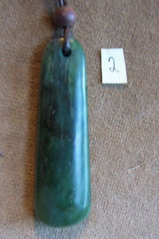 MAORI Nephrite Jade - green stone traditional pendant - 3 & 1/4 