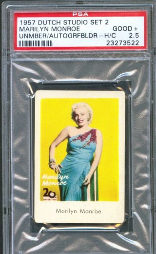1957 Dutch Gum Card Studio Set 2 Marilyn Monroe Bus Stop Promo Psa 2.  5