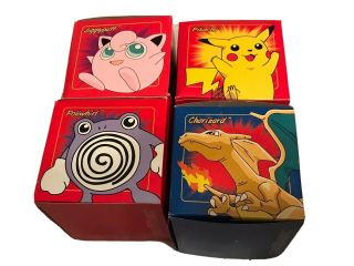 Pokemon Set Of 4,  23k Gold Plated Trading Card Pokeball Red Blue