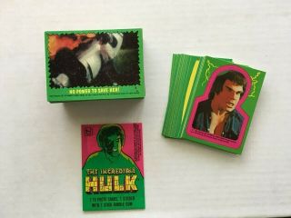 1979 Topps Incredible Hulk 88 Cards & 22 Stickers Set & Wrapper Tv Series -