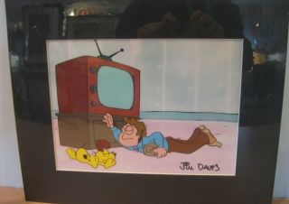 Garfield Production Cel Opc Signed Jim Davis No More Tv