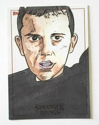 Topps Stranger Things.  Upside Down Rees Finlay " Eleven " Sketch Card 1/1