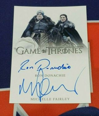 2020 The Complete Game Of Thrones Michelle Fairley Ron Donachie Dual Autograph