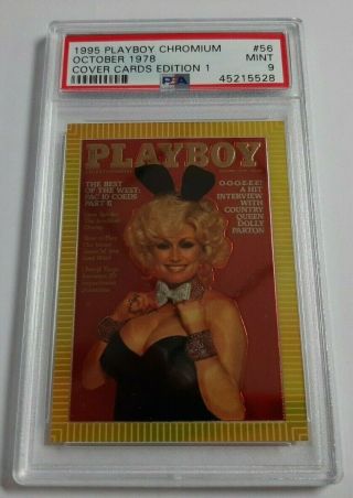 1995 Playboy Chromium Card 56 Dolly Parton On Cover October 1978 Graded Psa 9
