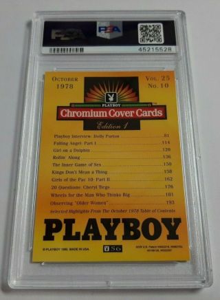 1995 Playboy Chromium Card 56 Dolly Parton on Cover October 1978 Graded PSA 9 2