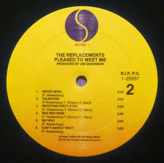THE REPLACEMENTS Pleased to Meet Me 1987 SIRE 1st Press DMM STERLING NM - LP 2