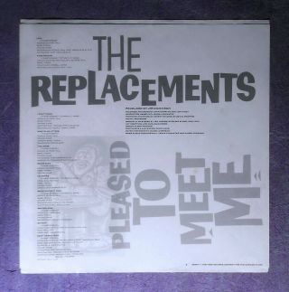 THE REPLACEMENTS Pleased to Meet Me 1987 SIRE 1st Press DMM STERLING NM - LP 3