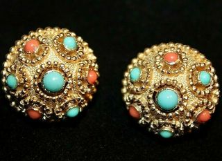 Pristine Crown Trifari Signed 3/4 Inch Clip On Earrings No Wear And