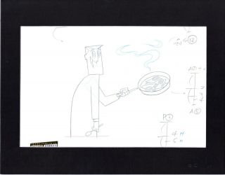 The Powerpuff Girls Key Production Cel Drawing With Cartoon Network N Seal P