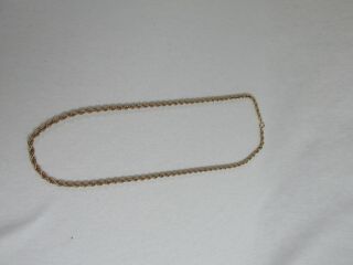 Vintage 1/20 12kt Yellow Gold Filled Chain Rope Necklace - Marked Bb - Euc