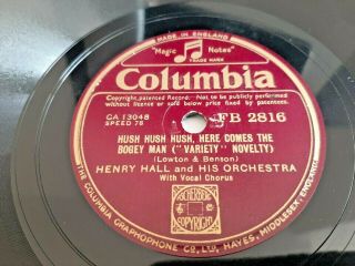 78rpm: Henry Hall And His Orchestra – Hush,  Here Comes The Bogey Man 1932 Vg,