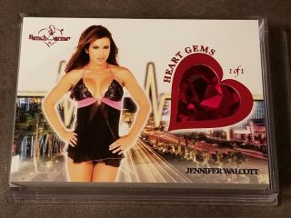 2020 Benchwarmer Vegas Baby Jennifer Walcott Heart Gems Red Foil 1/1