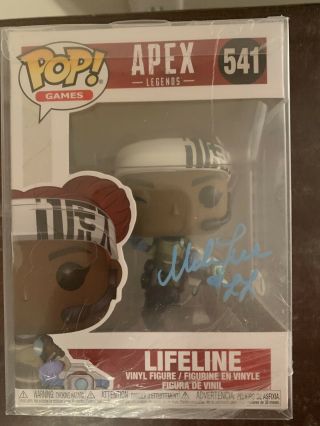 Lifeline Funko Pop Apex Autographed The Bam Box Psa Dna With Pop Protector