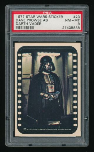 1977 Star Wars Sticker Dave Prowse As Darth Vader Psa 8 Nrmt - 23 Topps