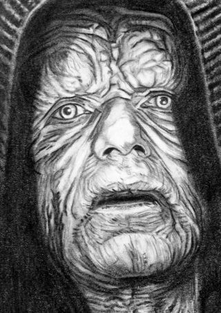 Aceo Sketch Card Star Wars Ian Mcdiarmid The Emperor / Darth Sidious
