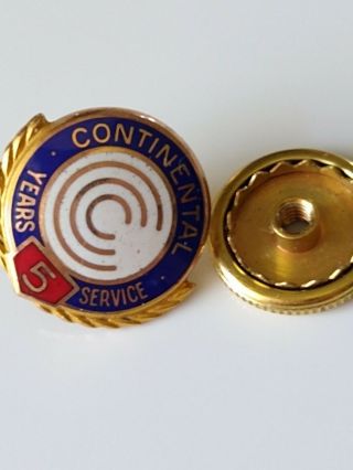 10k Gold Five Year Service Award Pin.  Continental Can Company.