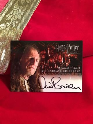 Harry Potter & The Prisoner Of Azkaban Autograph Card Signed By “argus Filch”