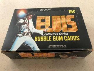 1978 Boxcar Donruss Elvis Presley Bubble Gum Cards Box Of 36 Wax Packs