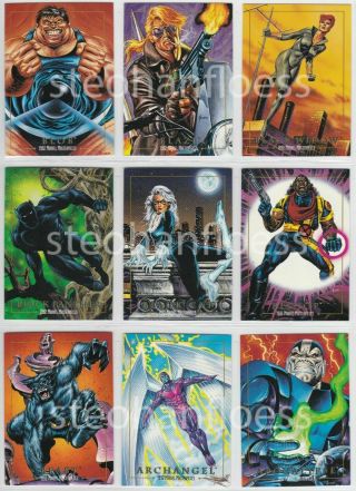 1992 Skybox Marvel Masterpieces Complete 100 Card Base Set Joe Jusko Art Work