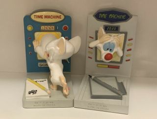 Official Warner Bros.  Pinky And The Brain Time Machine Bookends No Box Euc