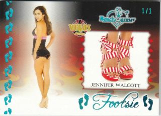2020 Benchwarmer Vegas Baby Jennifer Walcott Ice Blue Foil Footsie Card /1 1/1