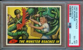 1962 Mars Attacks 31 The Monster Reaches In Psa 6