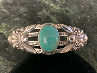 Vintage Bell Trading Post Sterling Silver & Turquoise Cuff Bracelet