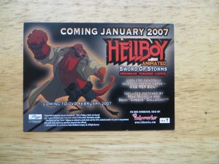 06 ' HELLBOY ANIMATED SWORD OF STORMS PROMO CARD HA - i SIGNED CREATOR MIKE MIGNOLA 2