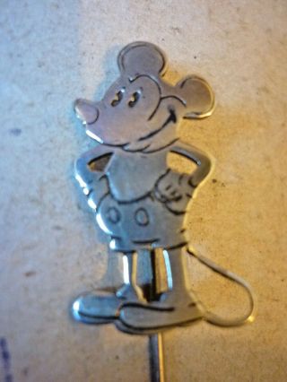 Antique Silver Plated Walt Disney Mickey Mouse Badge Brooch By Charles Horner