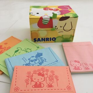 Vintage Sanrio Hello Kitty Stationery Set Box W/drawer Memo Pad & Envelopes 2000